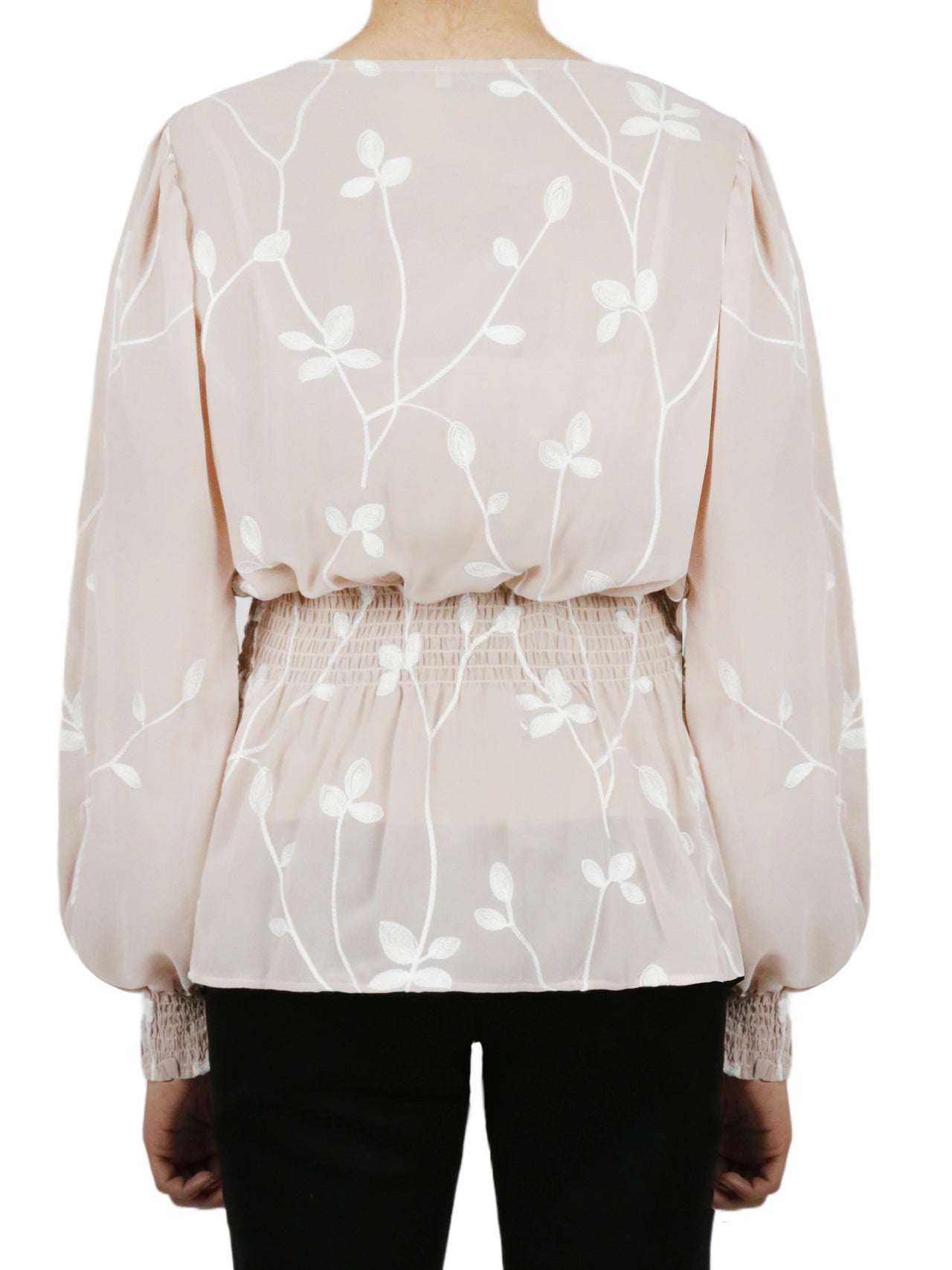  Miss Selen Floral V Button Down - Mink - Bonton