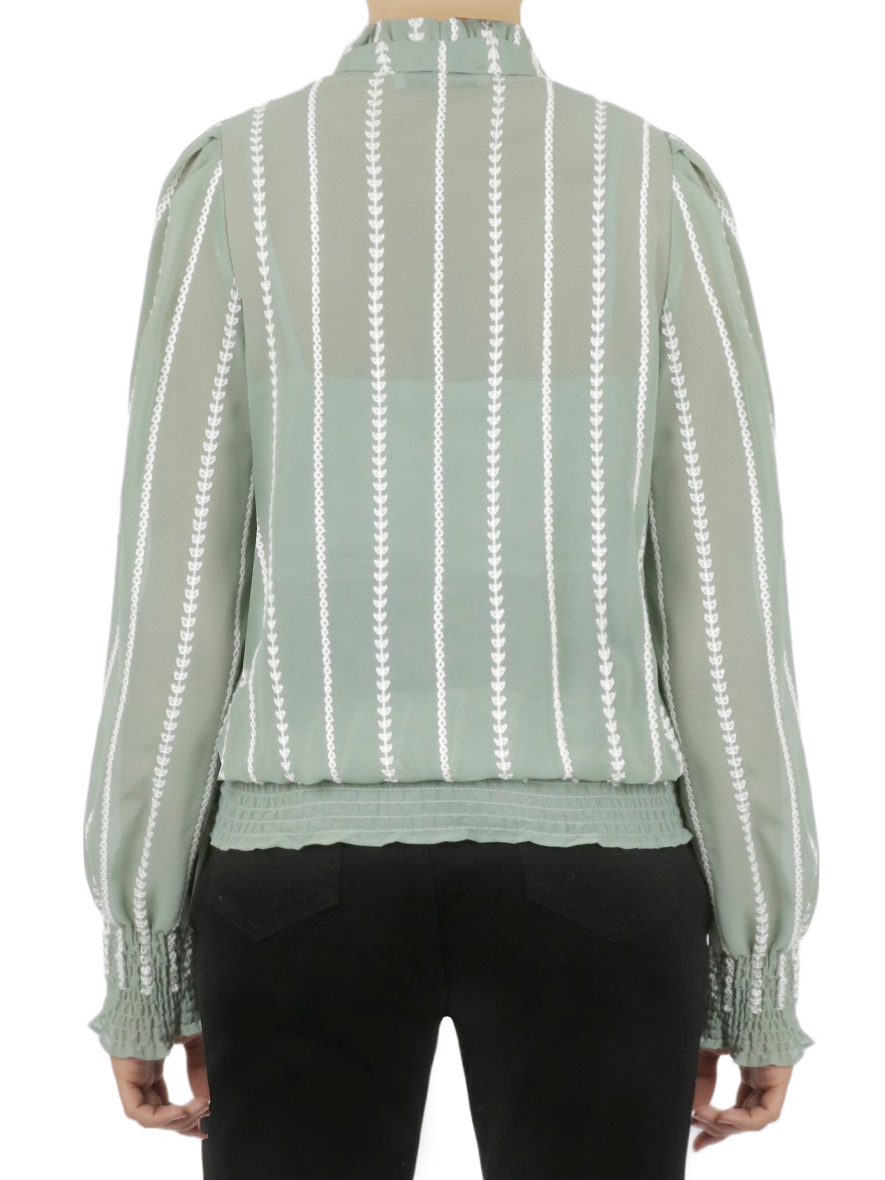  Miss Selen Embellished Tie Top Shirt - Mint - Bonton