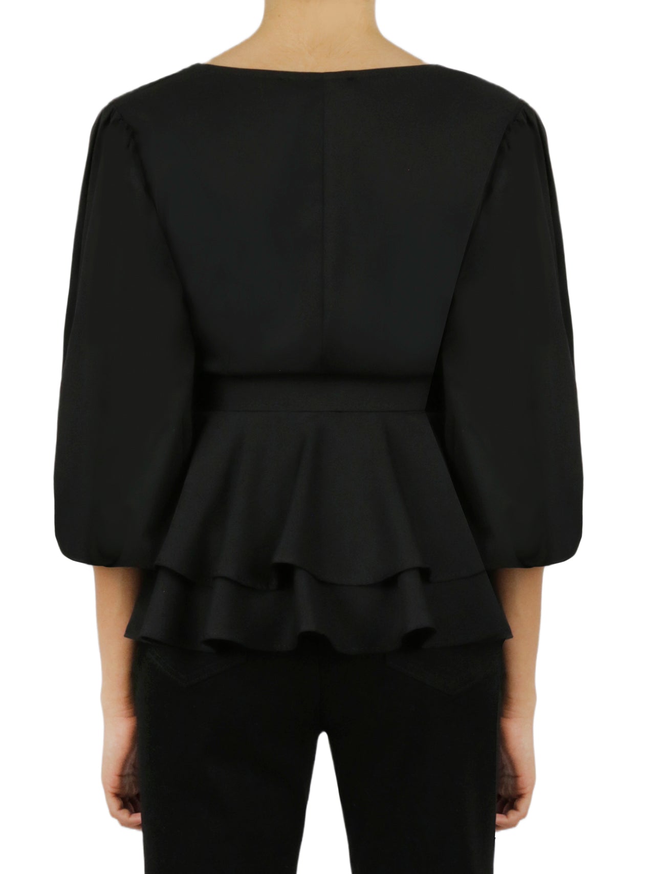  Miss Selen Belted Solid Top - Black - Bonton