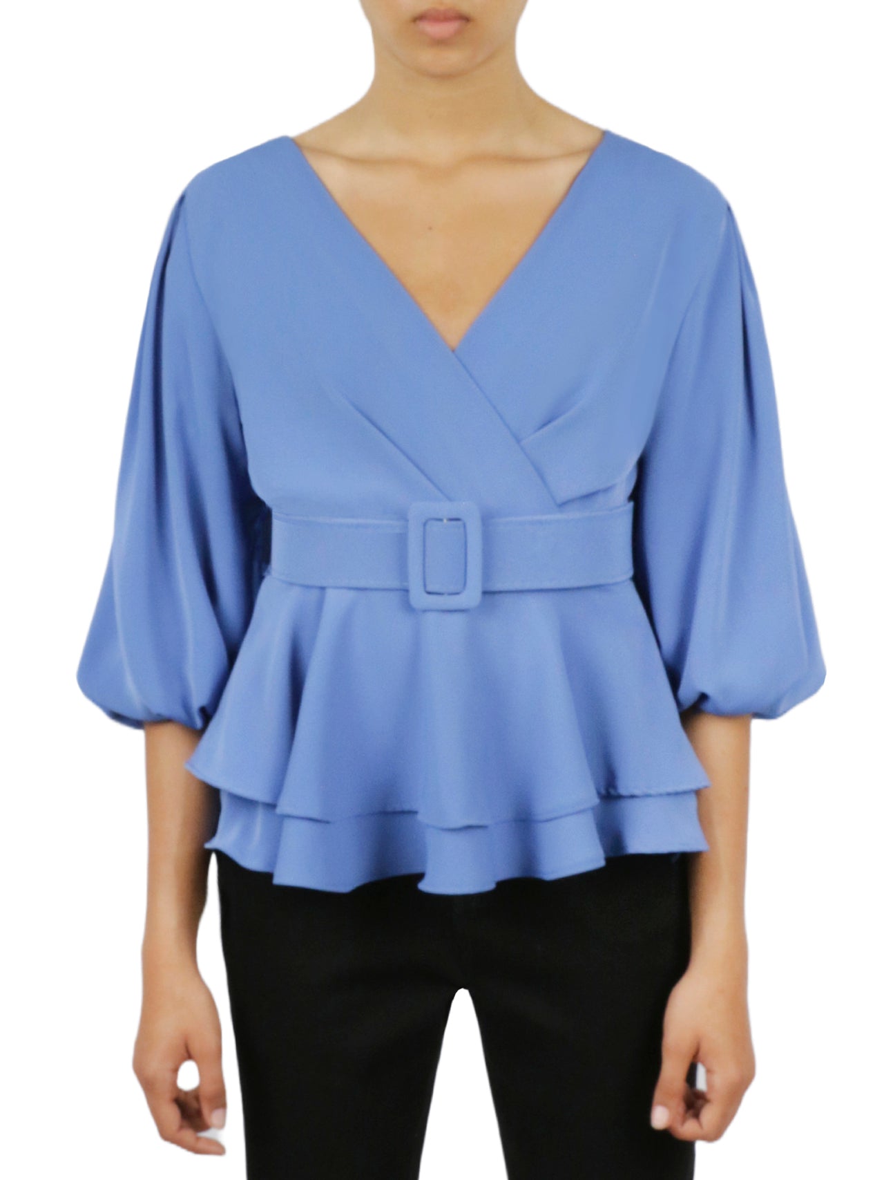  Miss Selen Belted Solid Top - Khaki - Bonton