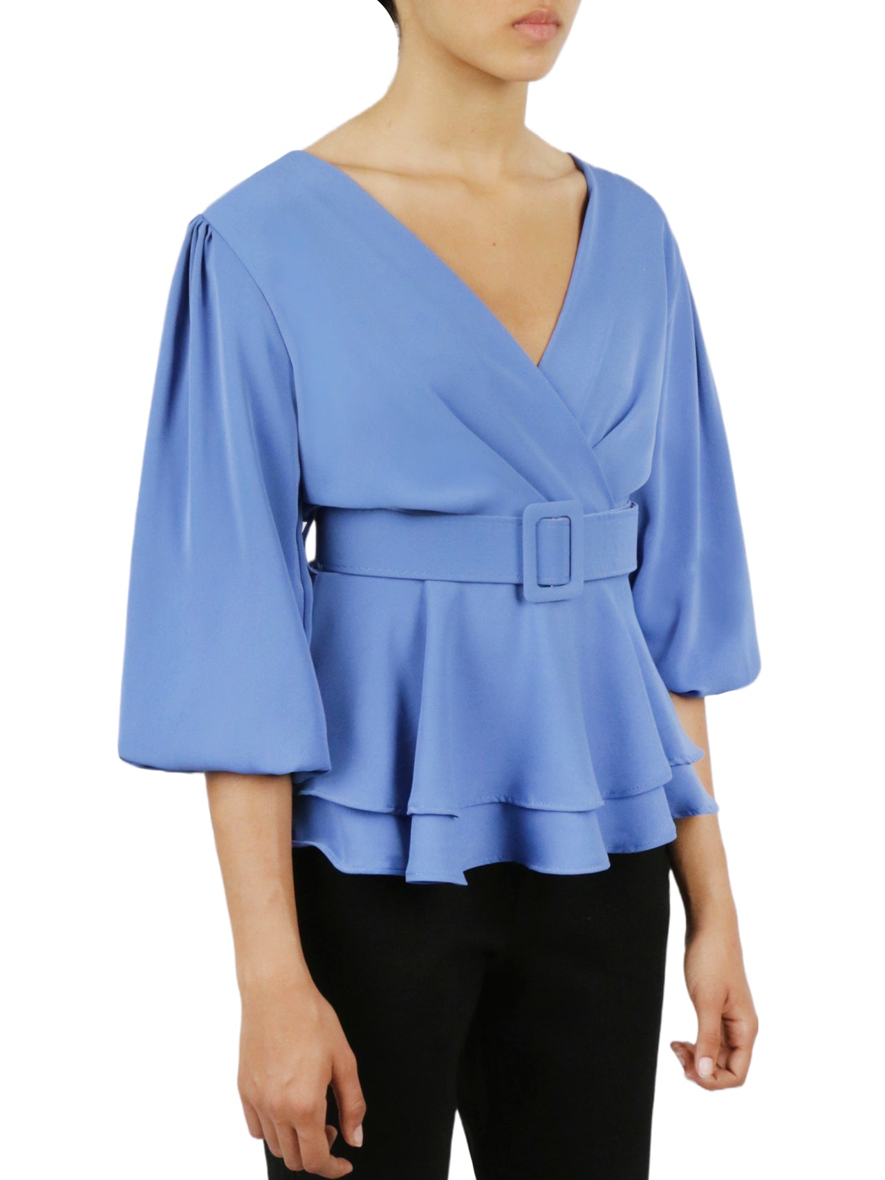  Miss Selen Belted Solid Top - Khaki - Bonton
