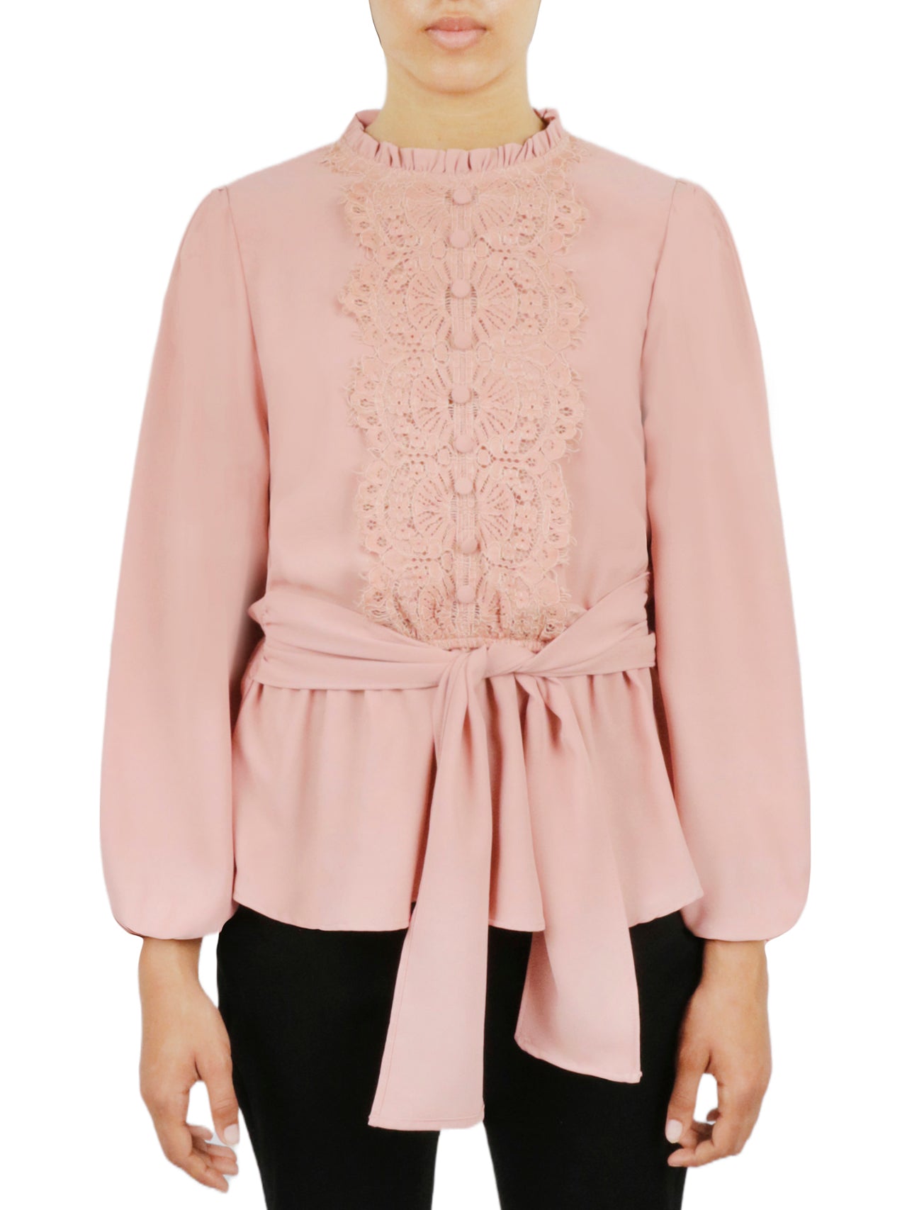  Miss Selen Embellished Crochet Shirt - Black - Bonton