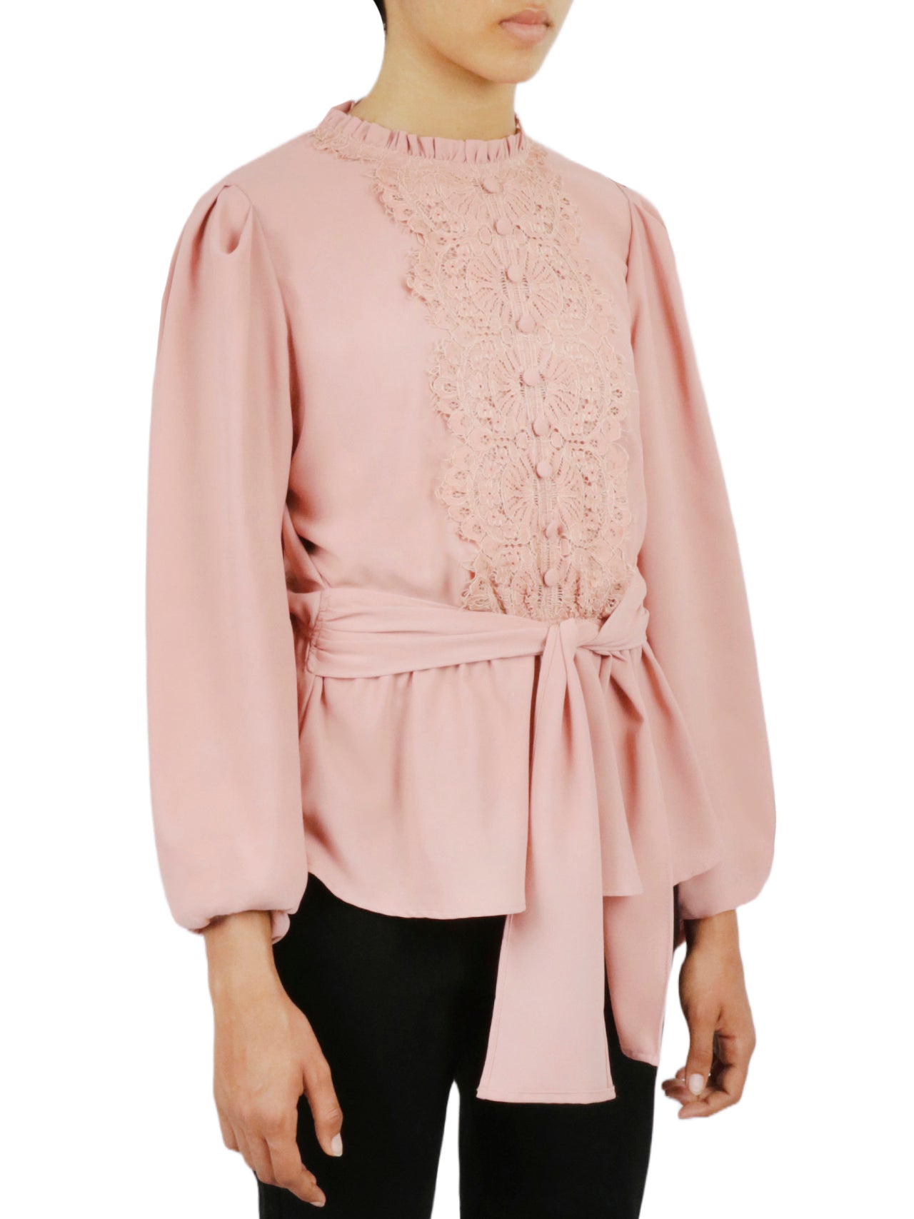  Miss Selen Embellished Crochet Shirt - Dark Black - Bonton