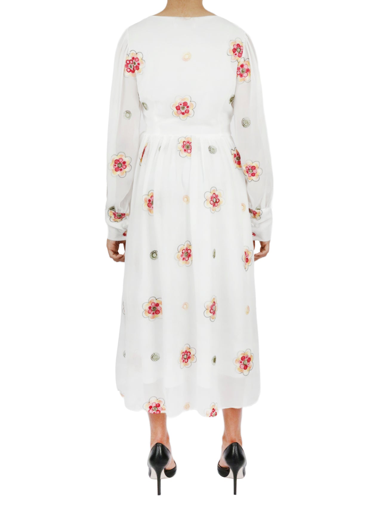  Miss Selen Floral Mid-Length Dress - Black - Bonton