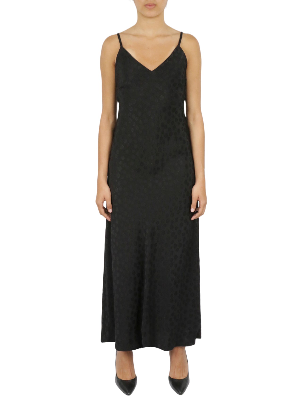  Cream & Rouge Tonal Patterned Charmeuse Dress - Green - Bonton