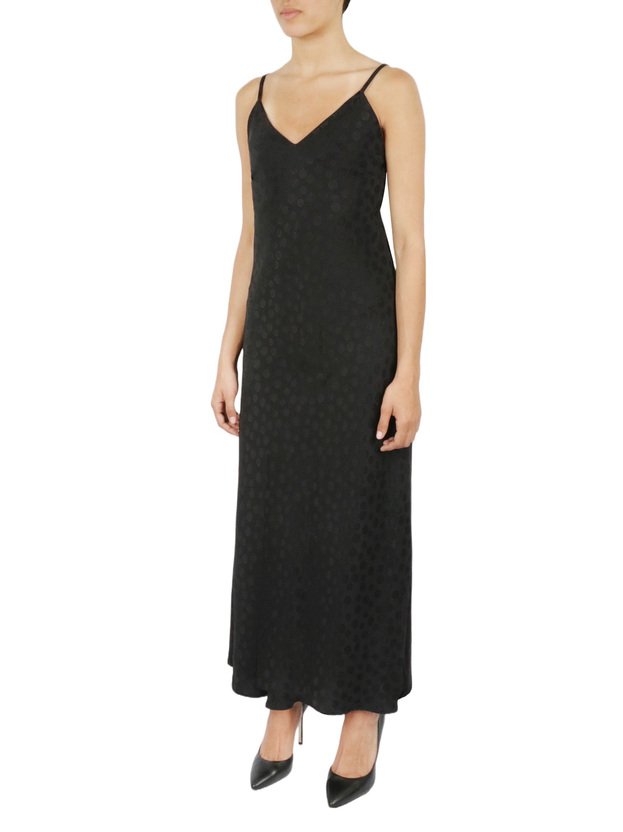  Cream & Rouge Tonal Patterned Charmeuse Dress - Green - Bonton