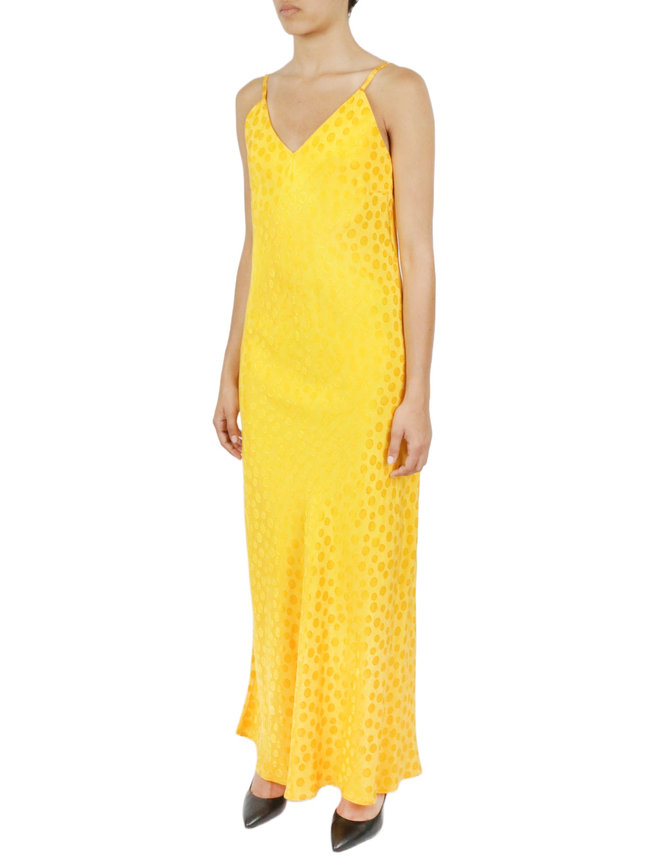  Cream & Rouge Tonal Patterned Charmeuse Dress - Green - Bonton