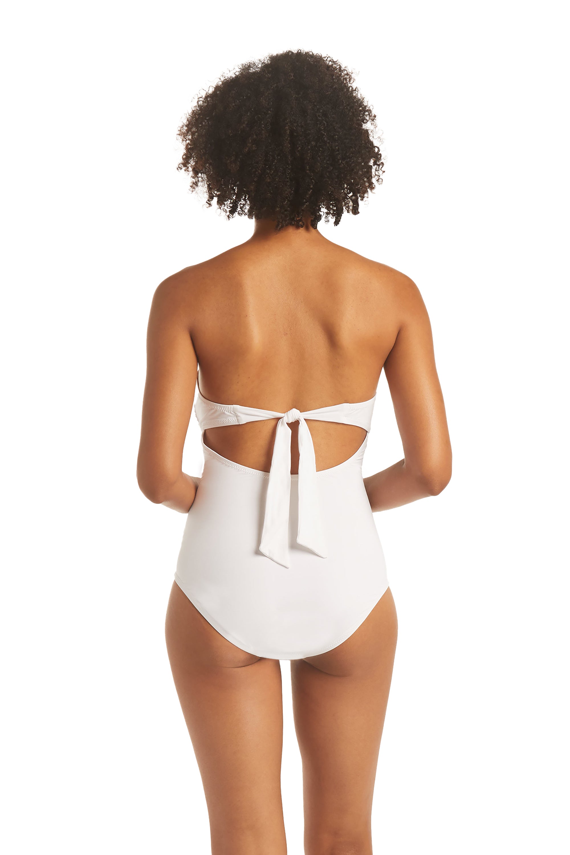  Helen Jon Classic Bandeau One-Piece - White - Bonton