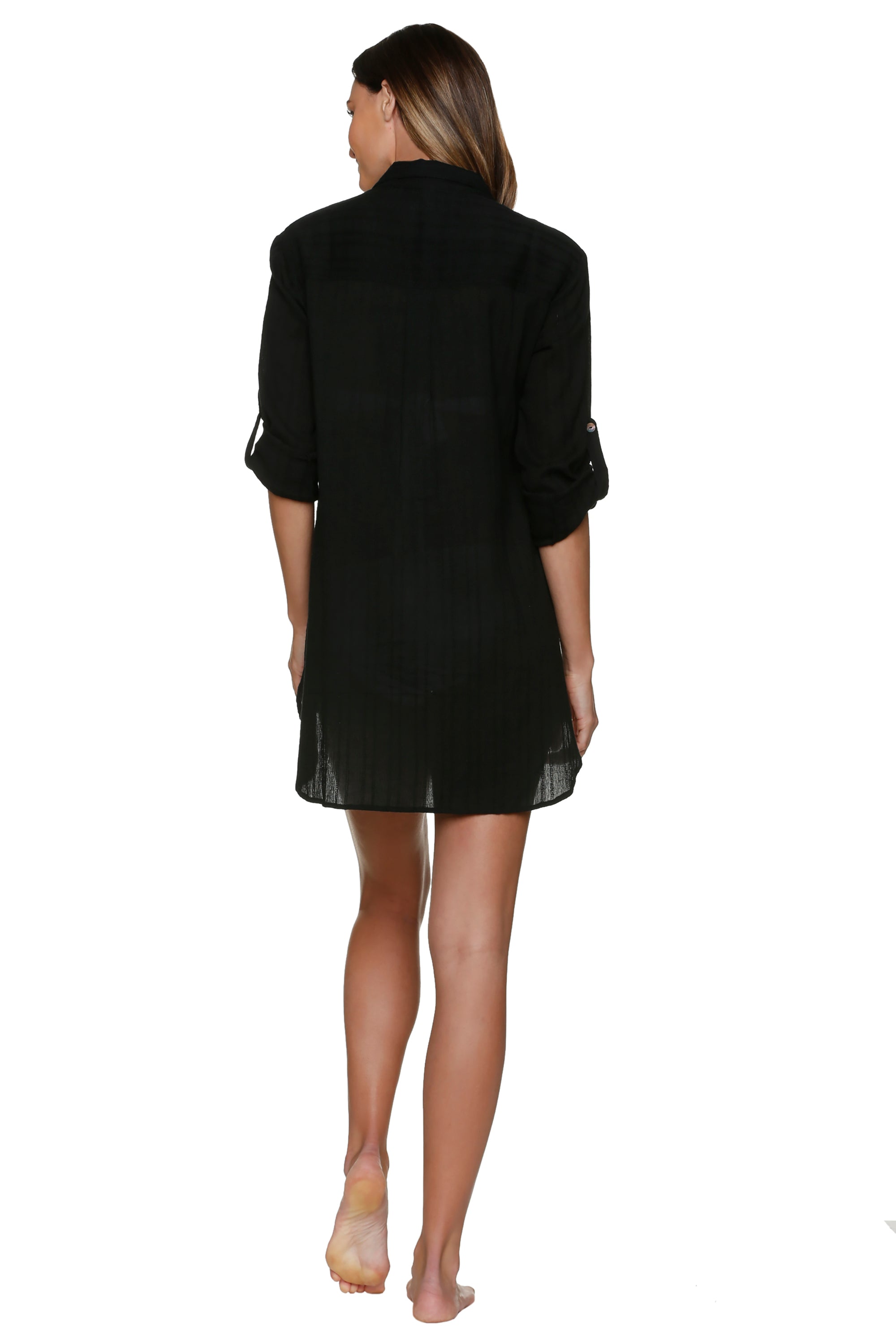  Helen Jon Relaxed Shirt Dress 4 - Black - Bonton
