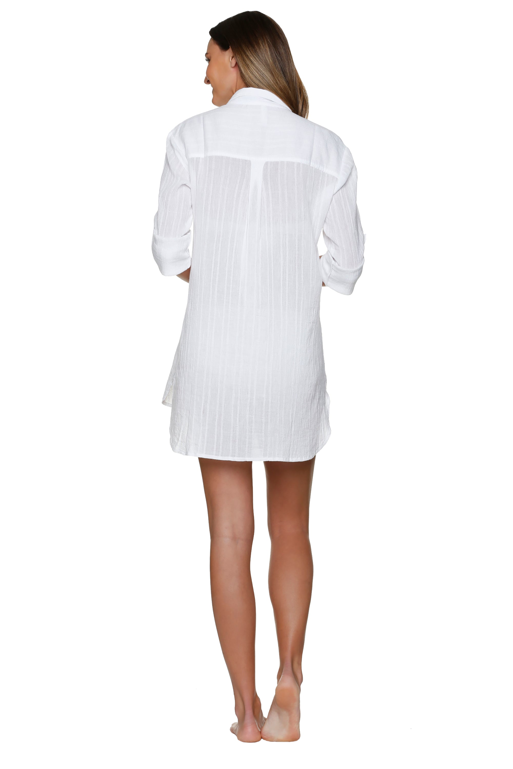  Helen Jon Relaxed Shirt Dress 1 - White - Bonton