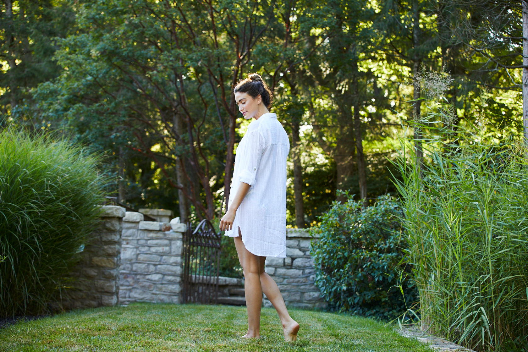  Helen Jon Relaxed Shirt Dress 1 - White - Bonton