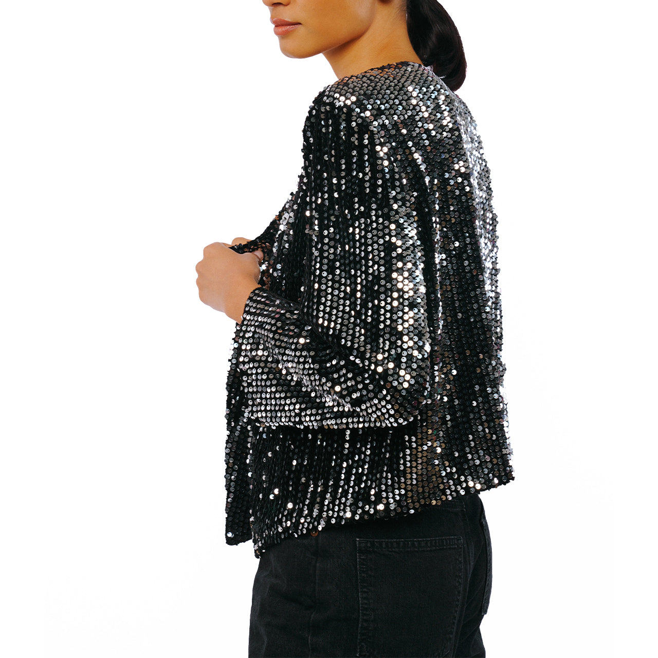  Ciebon Umera Velvet Sequin Jacket - Black - Bonton