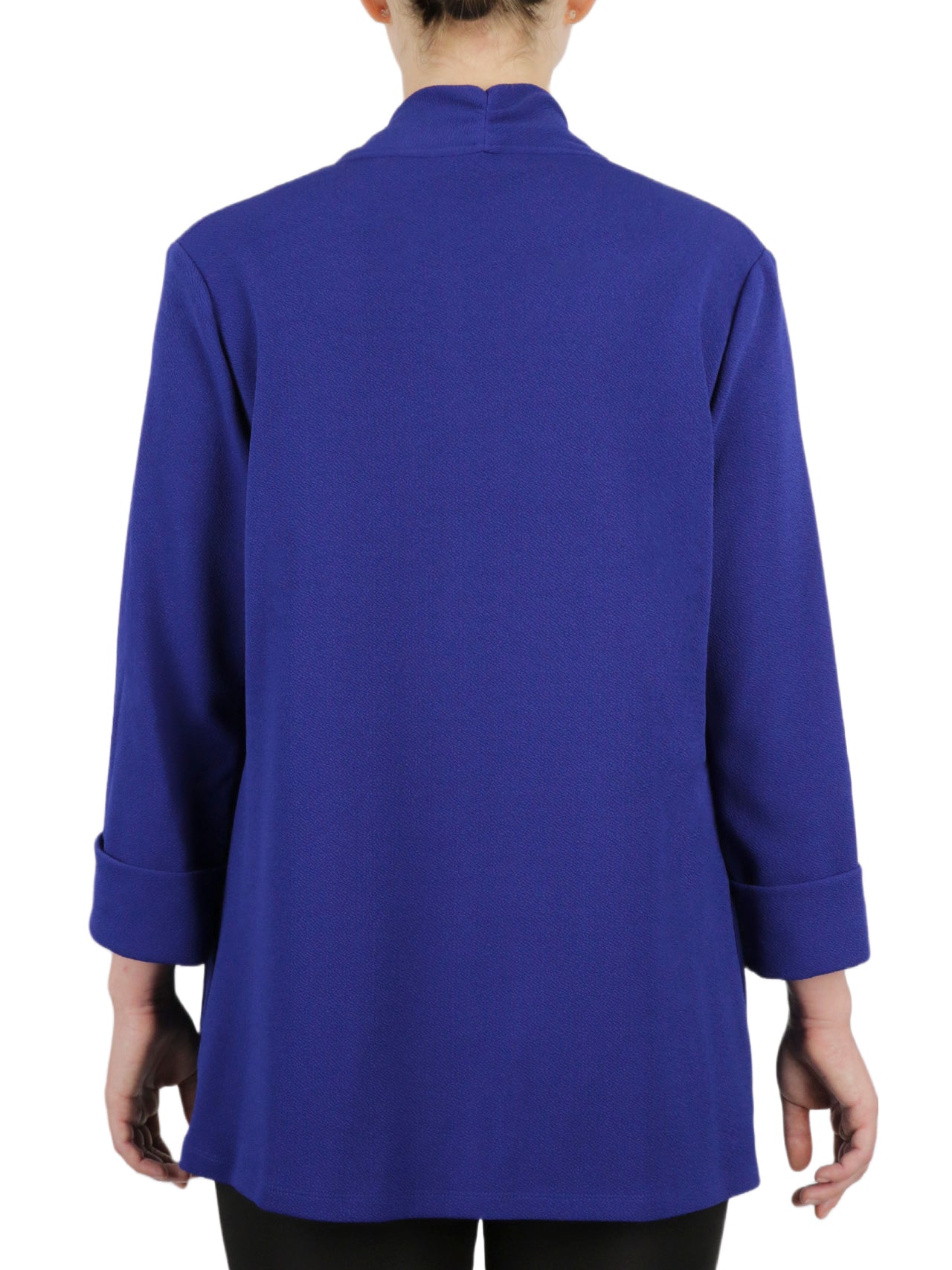  Kasper 1 Button Jacket W/Roll Tab Stretch Crepe Jacket Petite - Royal Blue - Bonton