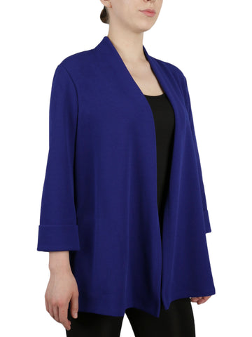 Cardigan With Sideseam Pocket Stretch Crosshatch Jacket