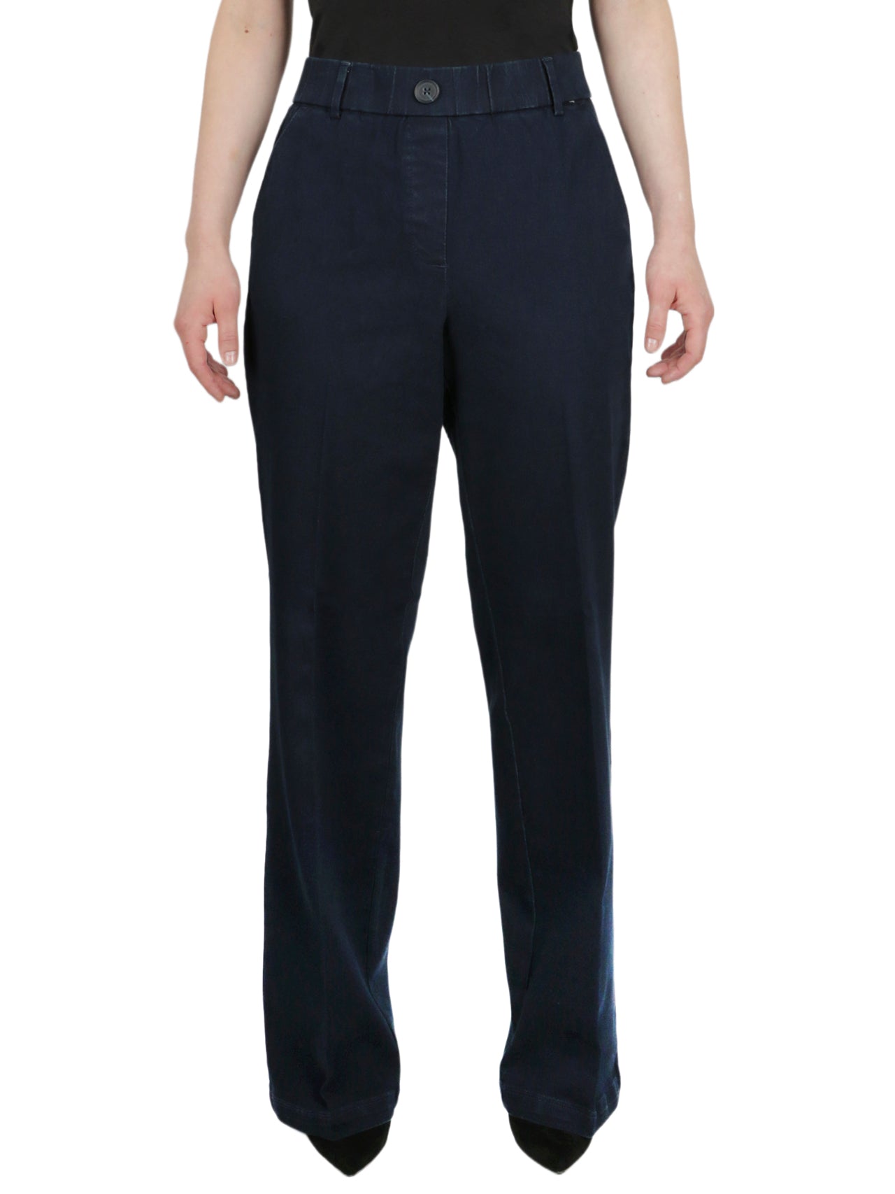  Kasper Pull On Straight Leg Polished Denim Pant - Metro Wash - Bonton