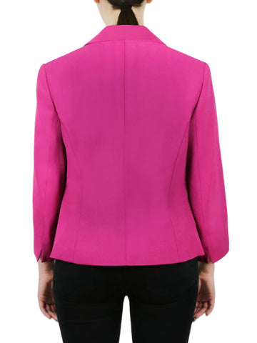 Shawl Collar Cardi Jacket with Zippers Stretch Crepe