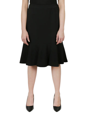 Side Zips Slim To Flounce Skirt Stretch Crepe