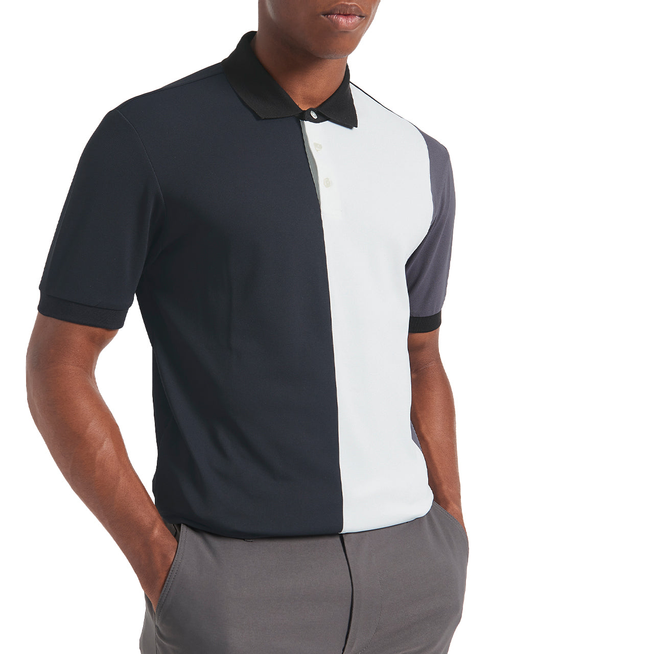  Ben Sherman Pique Color Short Sleeve Blocked Polo - Burgundy - Bonton