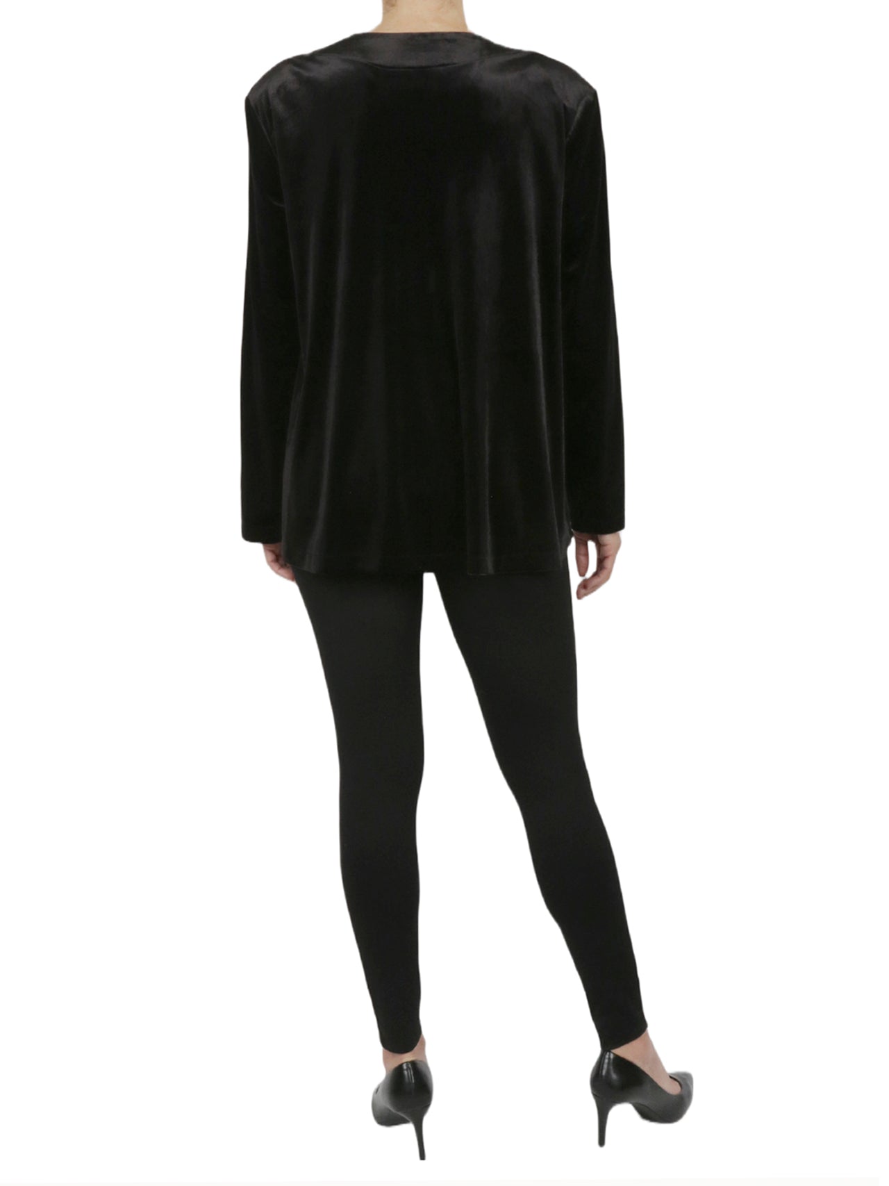  Open Front Cardigan Blazer - Black - Bonton
