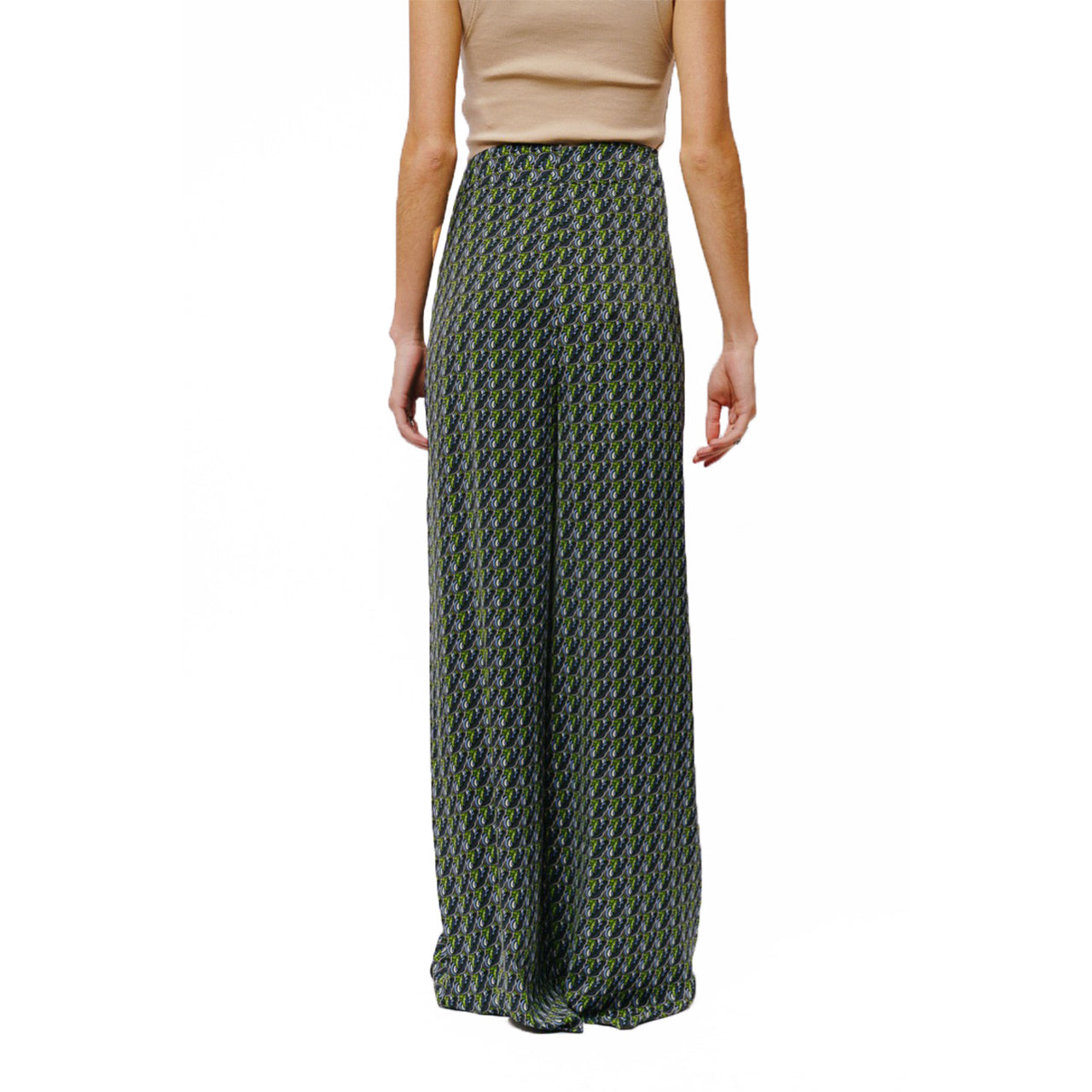  Ciebon Neela Tie Waist Wide Leg Pant - Black Multi - Bonton