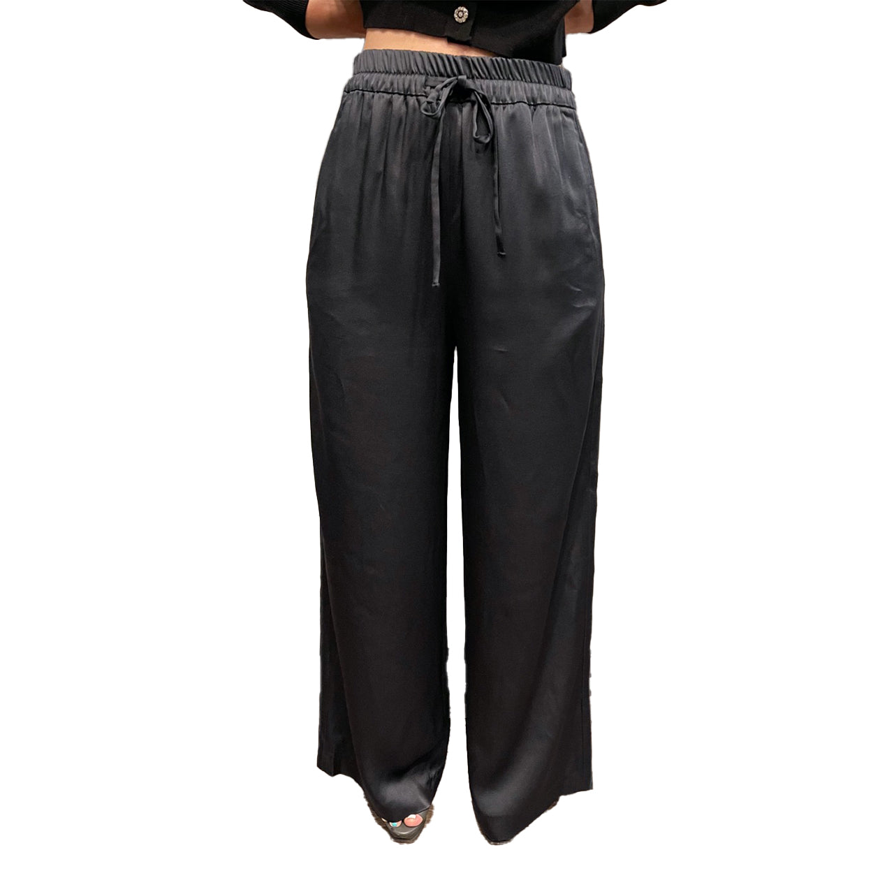  Ciebon Carolyn Wide Leg Pajama Pant - Charcoal - Bonton