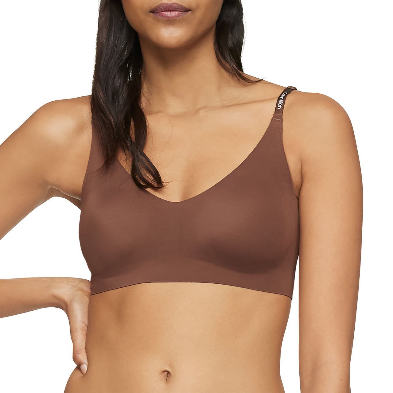  Calvin Klein Triangle Lightly Lined Bralette - Light Chestnut - Bonton