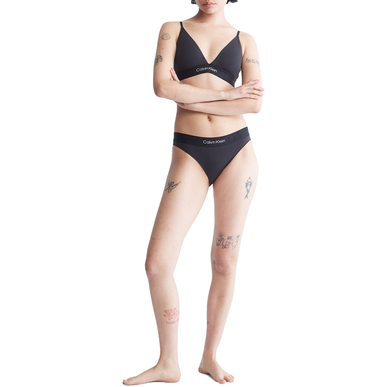  Calvin Klein Light Lined Triangle Bra - Grey Heather - Bonton
