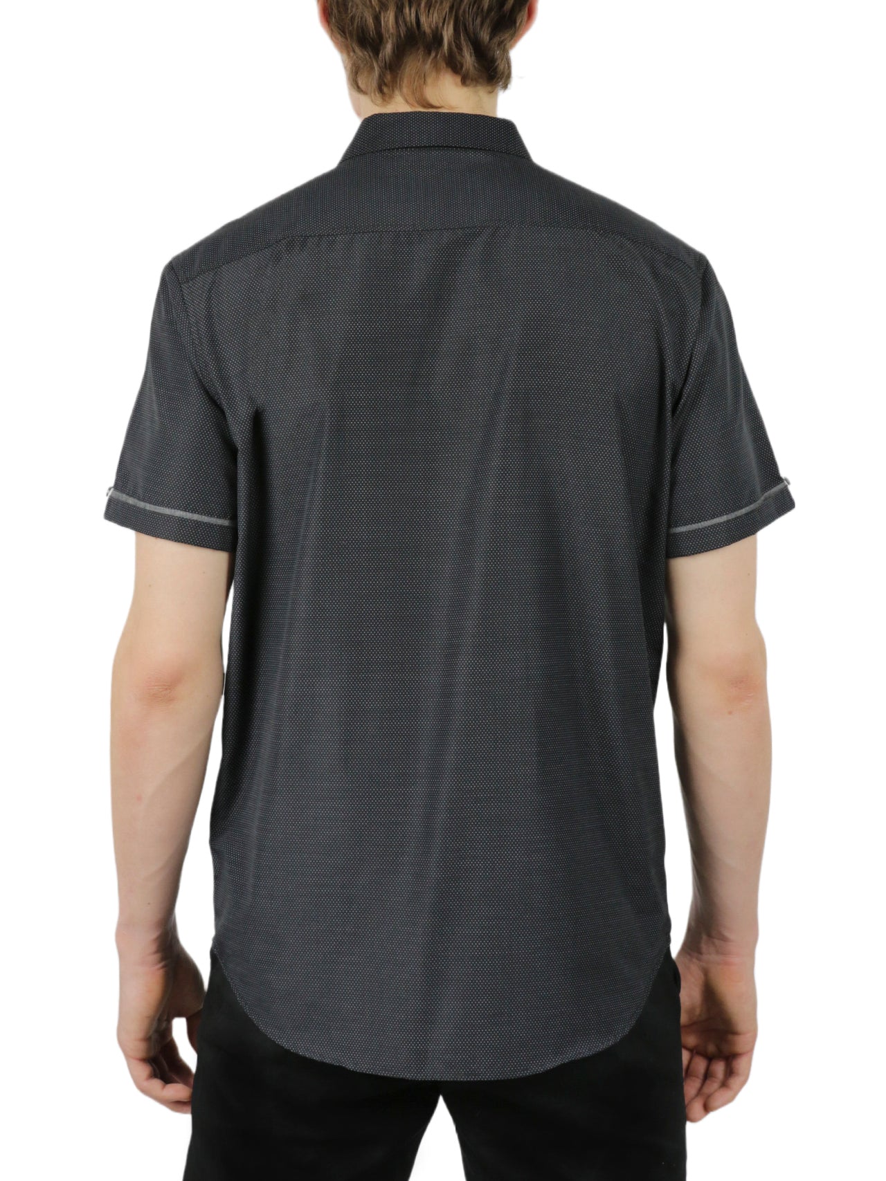  Ditsy Print Short Sleeve Shirt - Black - Bonton