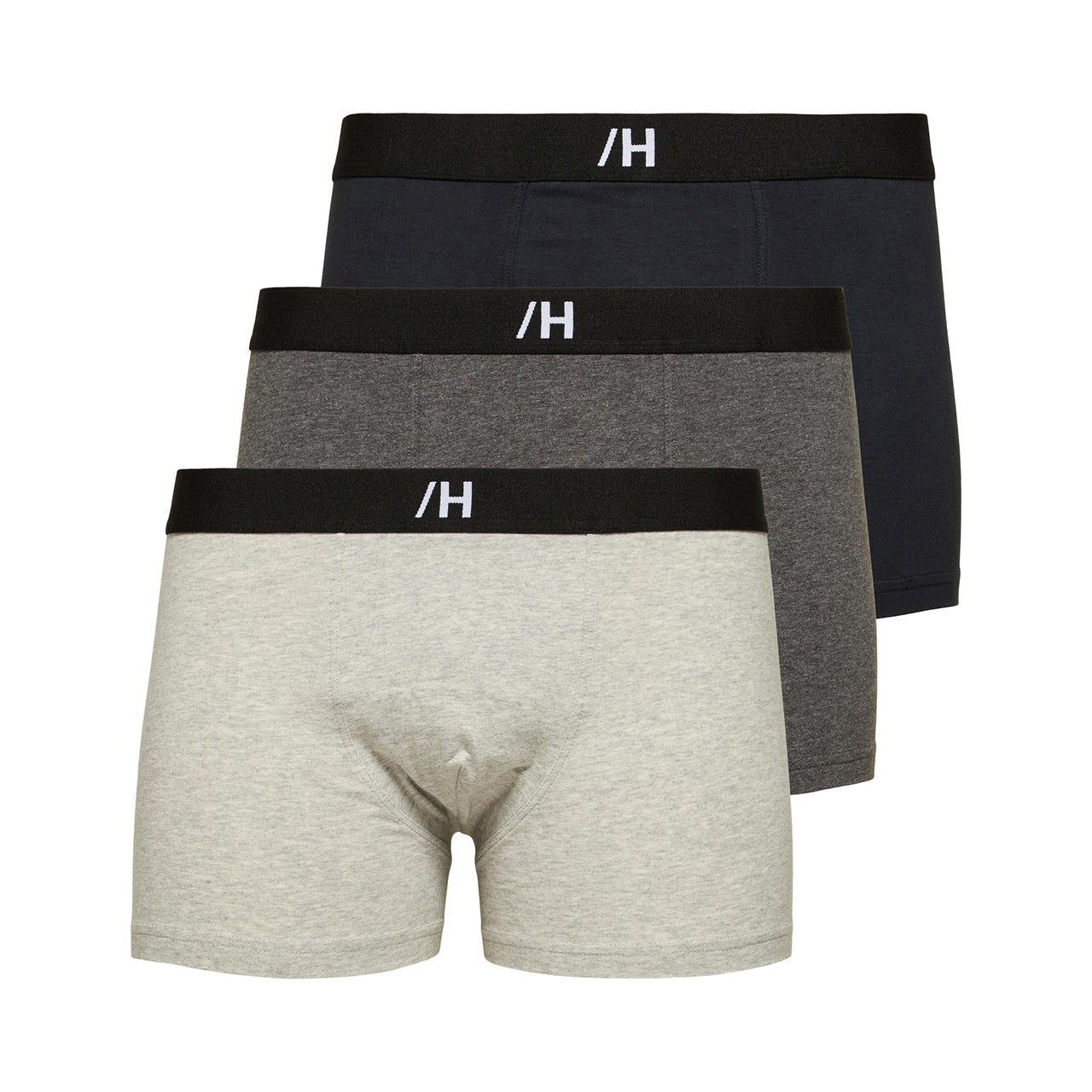  Selected Homme Magnus 3-pack Trunks - Light Grey Melange - Bonton