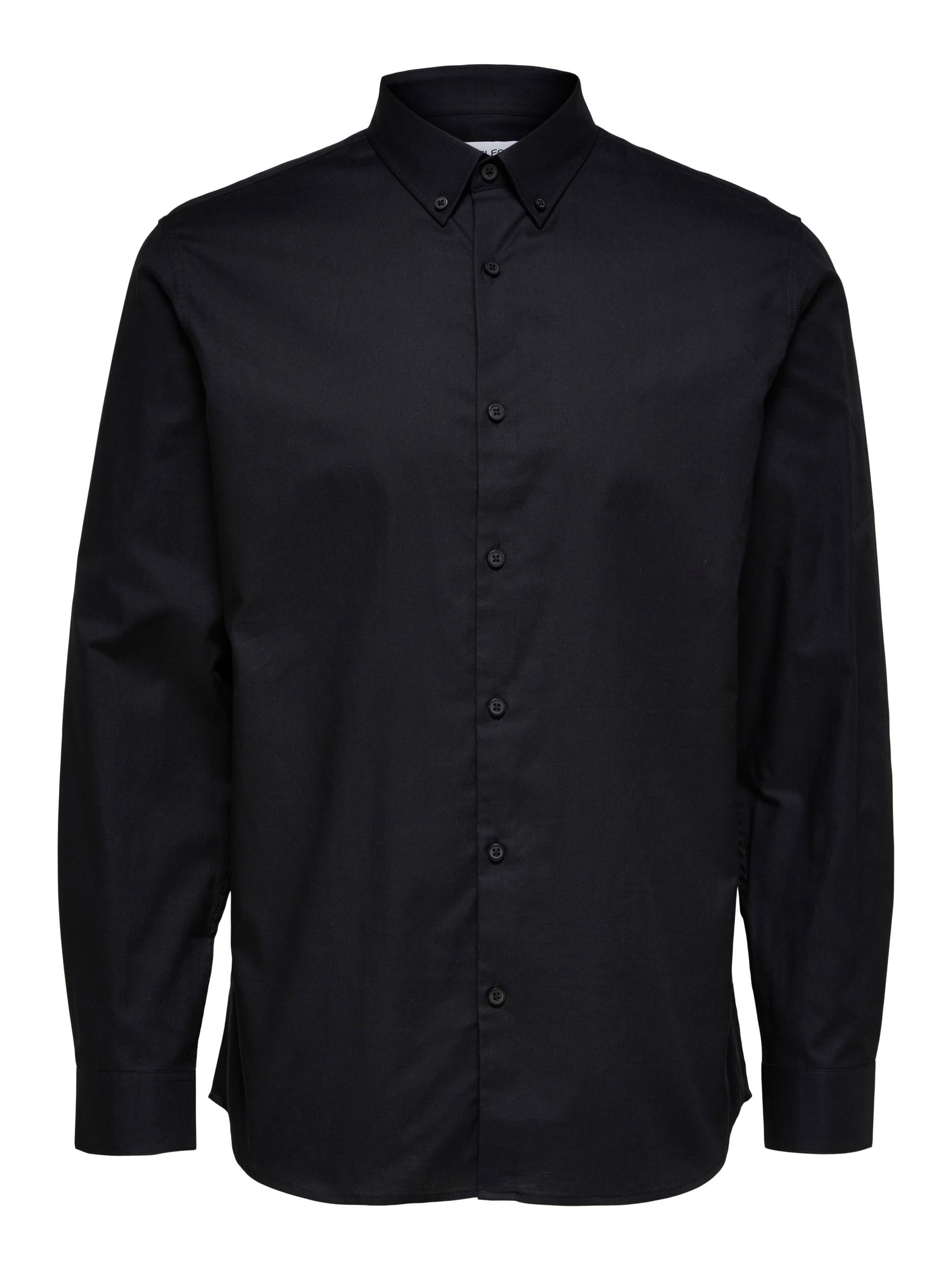  Selected Homme Reg Pinpoint Shirt Classic - Black - Bonton