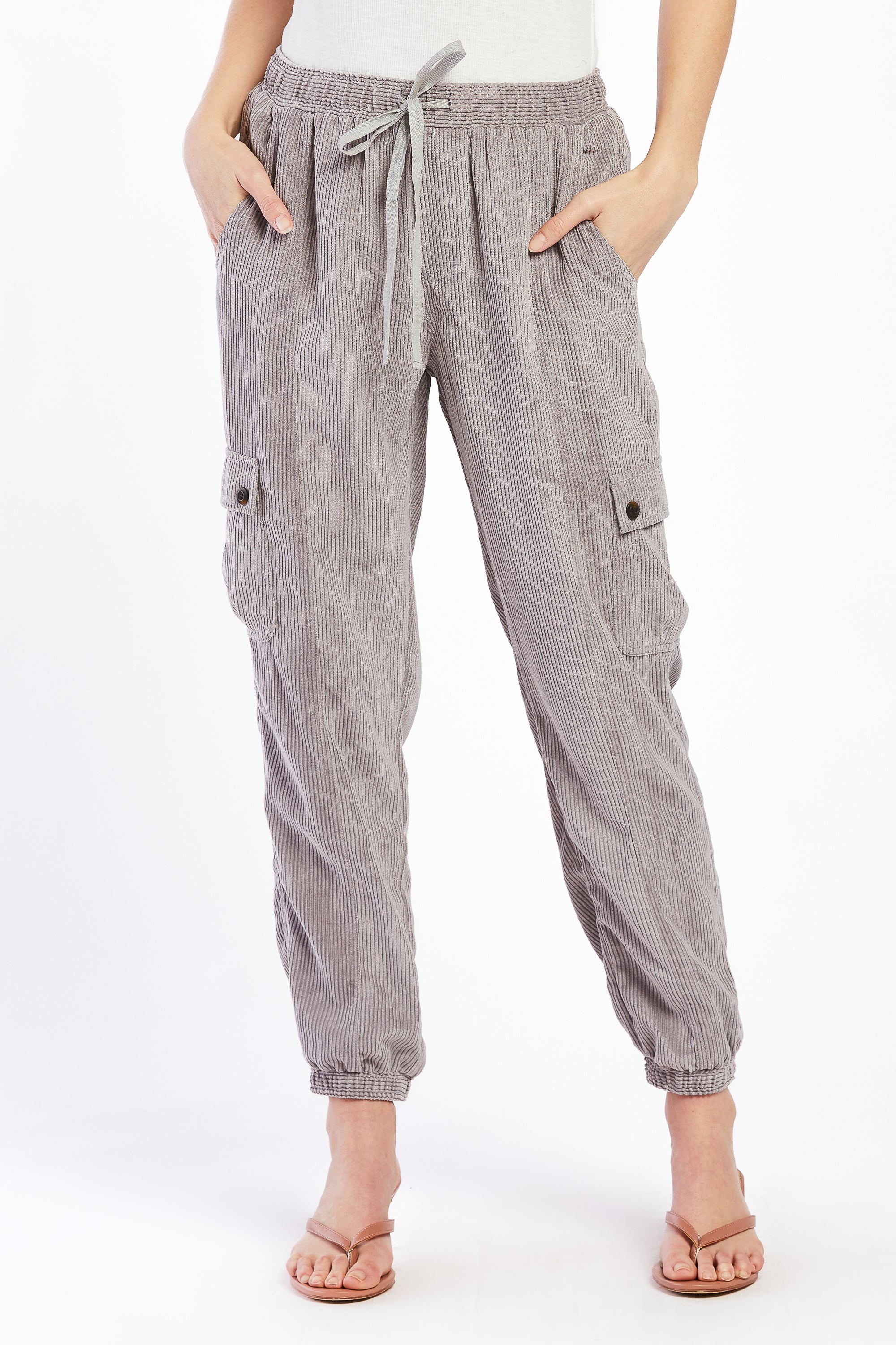   Velvet Heart Sylvia Pull On Corduroy Jogger - Oyster - Bonton