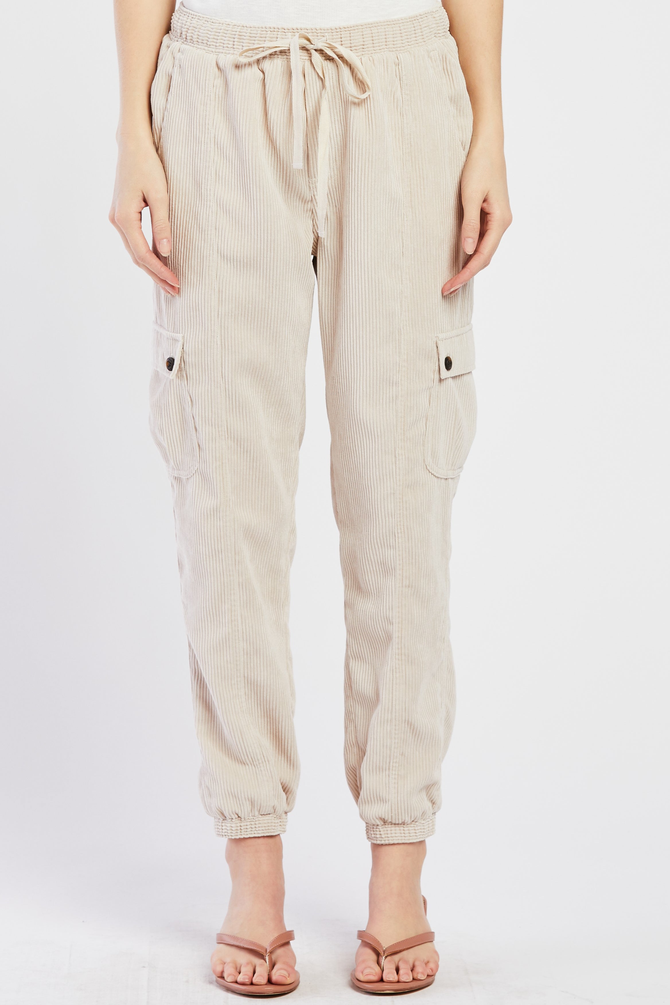   Velvet Heart Sylvia Pull On Corduroy Jogger - Grey - Bonton