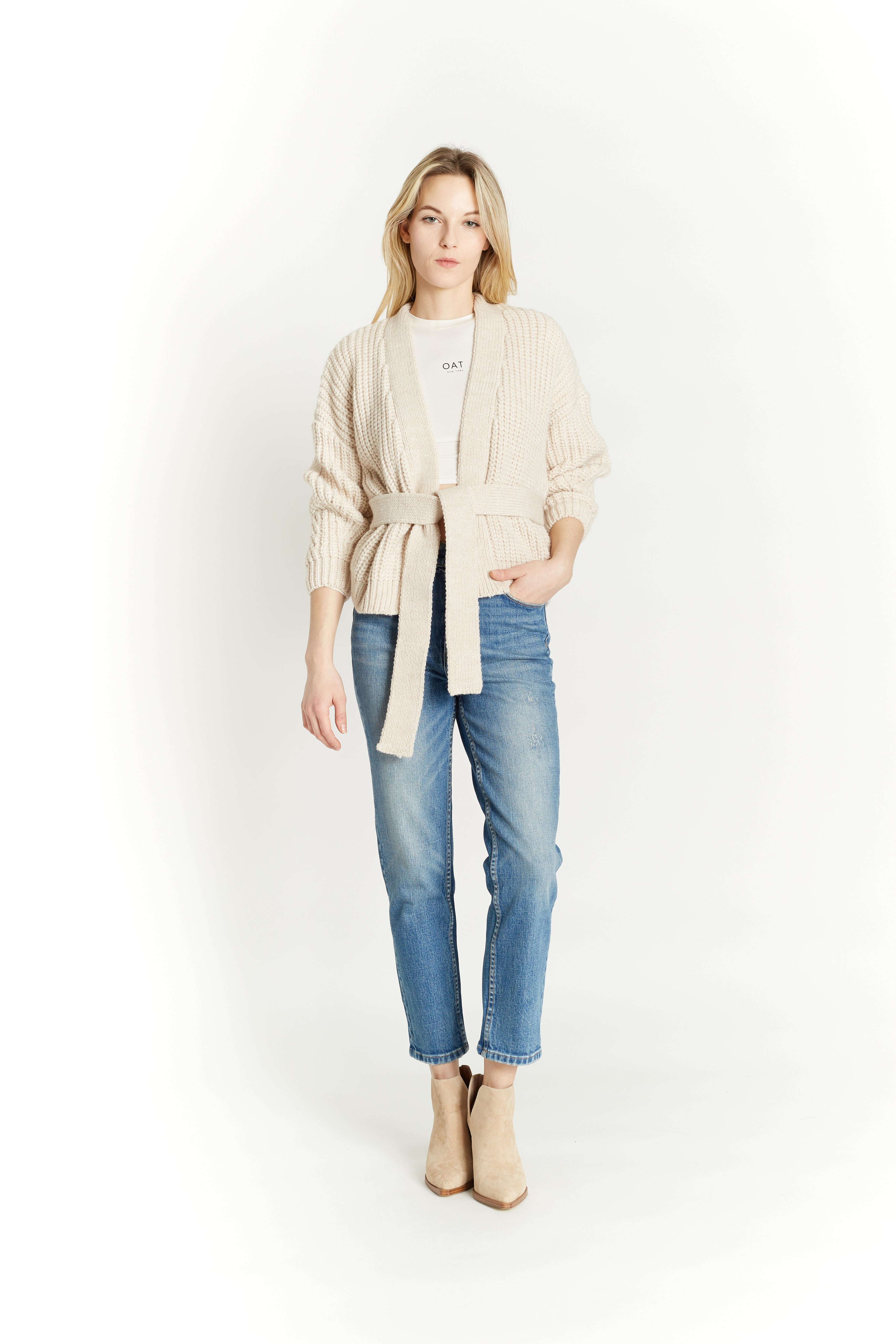  Oat New York Belted Cardigan by Oat New York - Vintage Cotton - Bonton