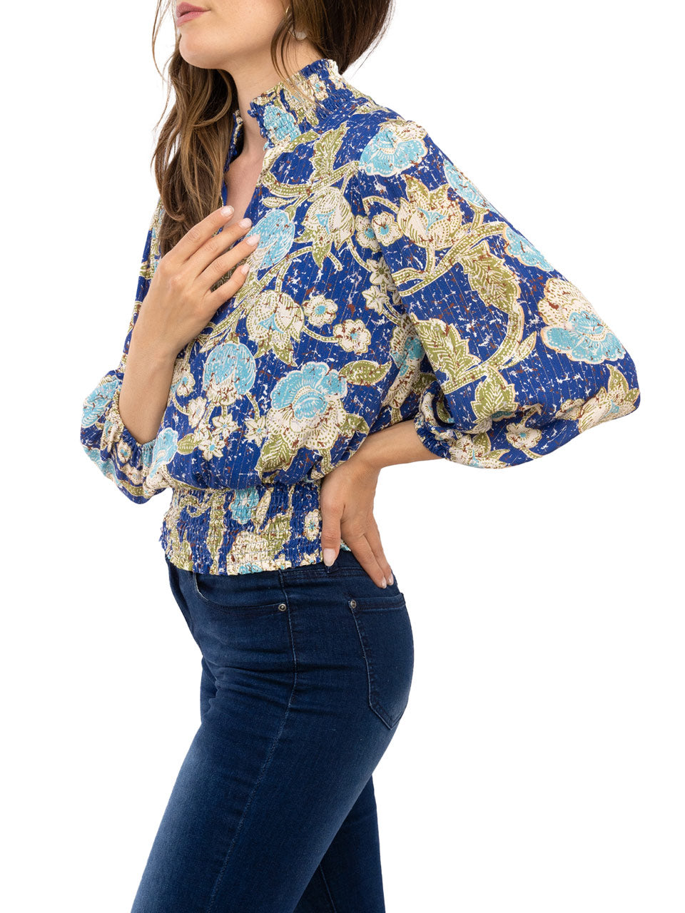  Asra Ruffle Top - Blue - Bonton