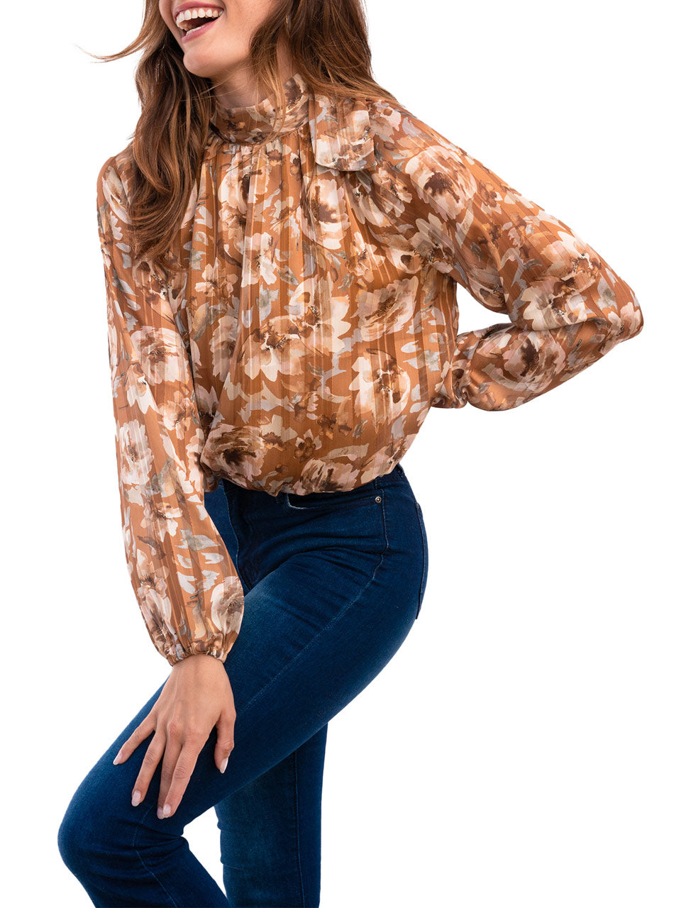 Stella Blouse - Brown Multi - Bonton