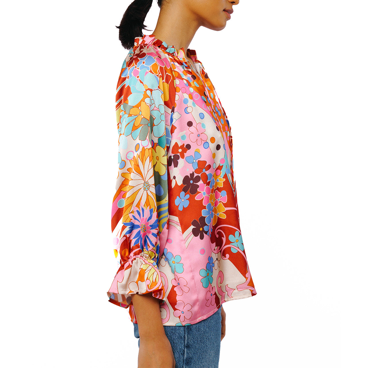  Ciebon Faustina Abstract Print Popover Top - Multi - Bonton