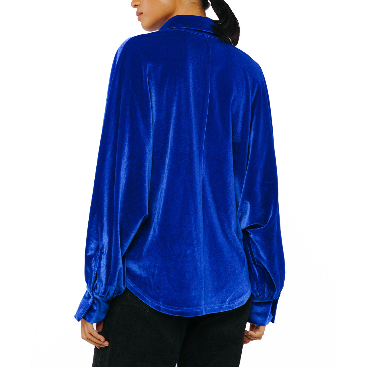  Ciebon Amira Oversized Button Down Velvet Top - Green - Bonton