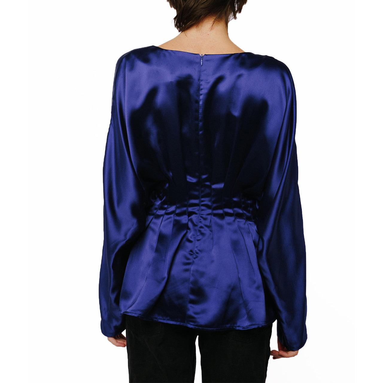  Ciebon Viera Pintuck Effect Batwing Top - Cobalt - Bonton
