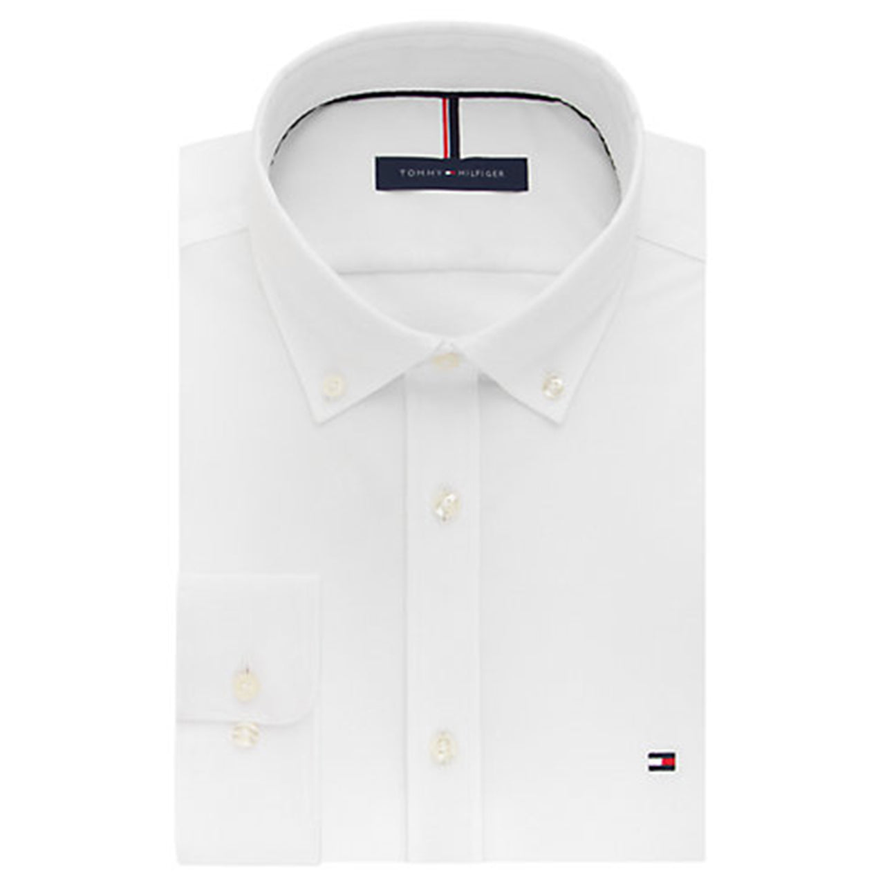  Tommy Hilfiger Tommy Hilfiger Slim Fit Non Iron Oxford Solid - White - Bonton