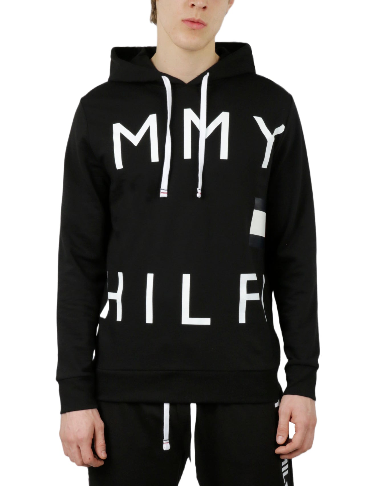  Tommy Hilfiger Long Sleeves French Terry Hoodie - Black - Bonton