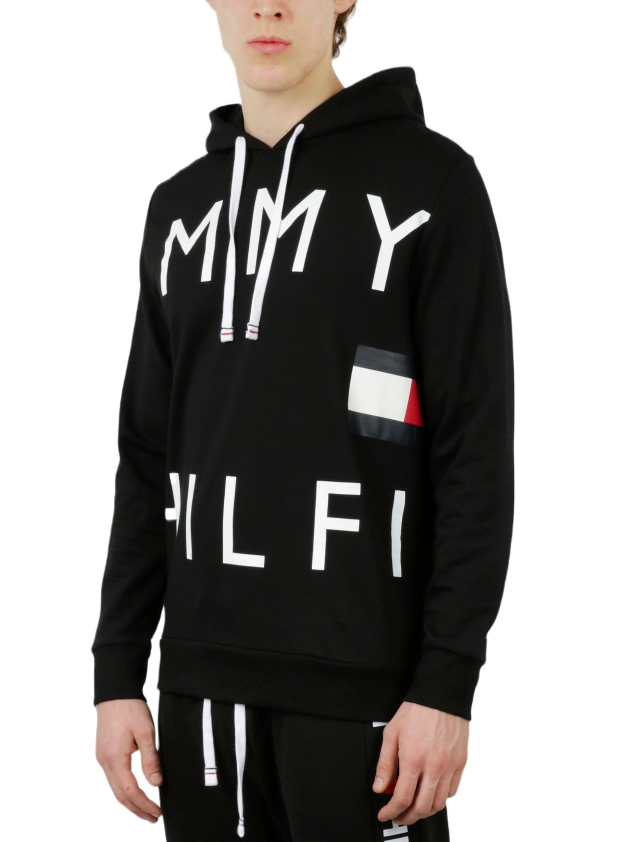  Tommy Hilfiger Long Sleeves French Terry Hoodie - Black - Bonton