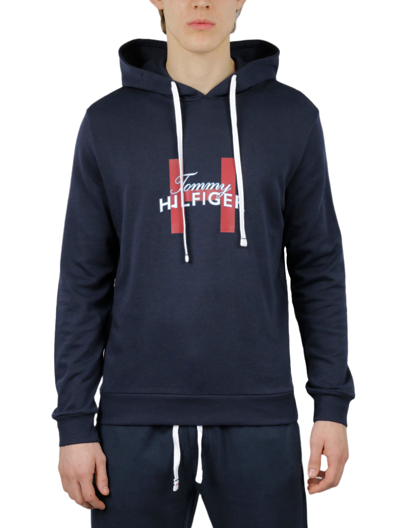  Tommy Hilfiger Long Sleeves Cotton French Terry Hoodie - Grey Heather - Bonton