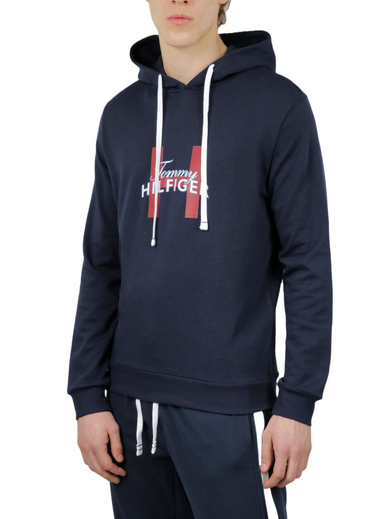 Tommy Hilfiger Long Sleeves Cotton French Terry Hoodie - Grey Heather - Bonton