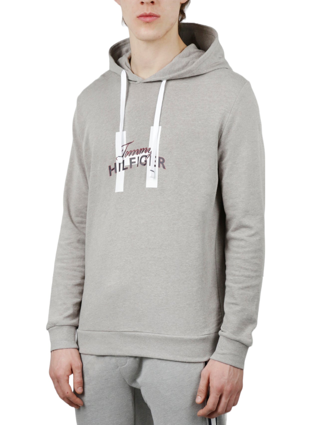  Tommy Hilfiger Long Sleeves Cotton French Terry Hoodie - Grey Heather - Bonton