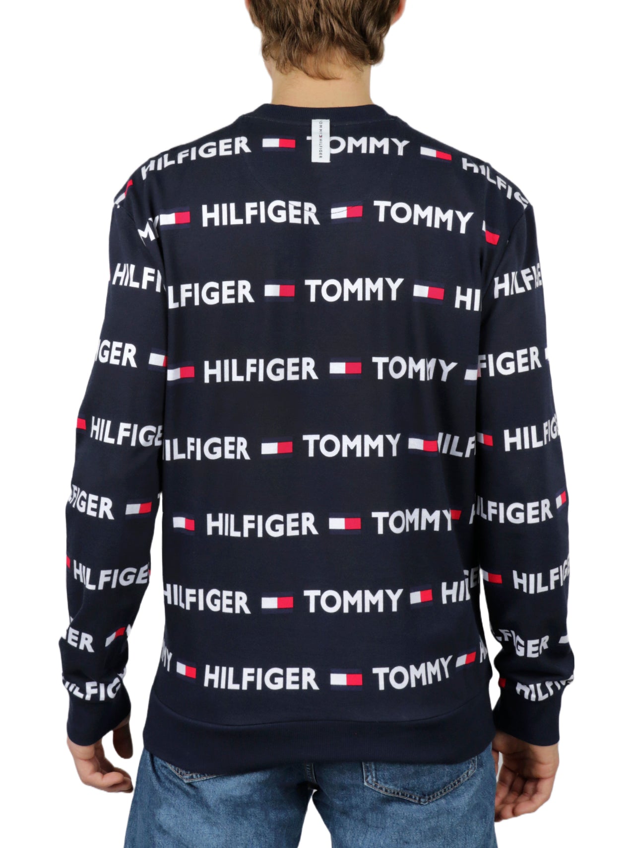  Tommy Hilfiger Printed Long Sleeves Crewneck - Dark Navy - Bonton