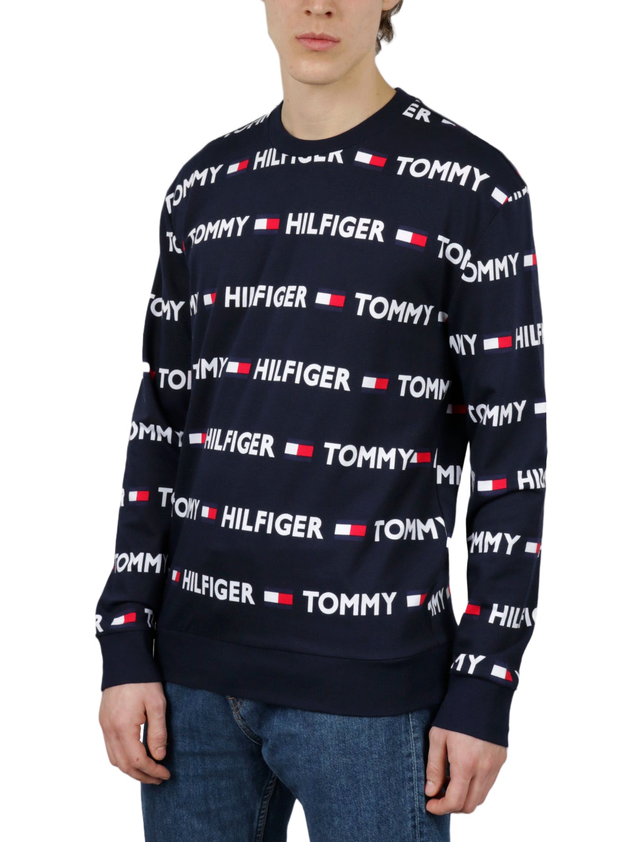 Tommy Hilfiger Printed Long Sleeves Crewneck - Dark Navy - Bonton