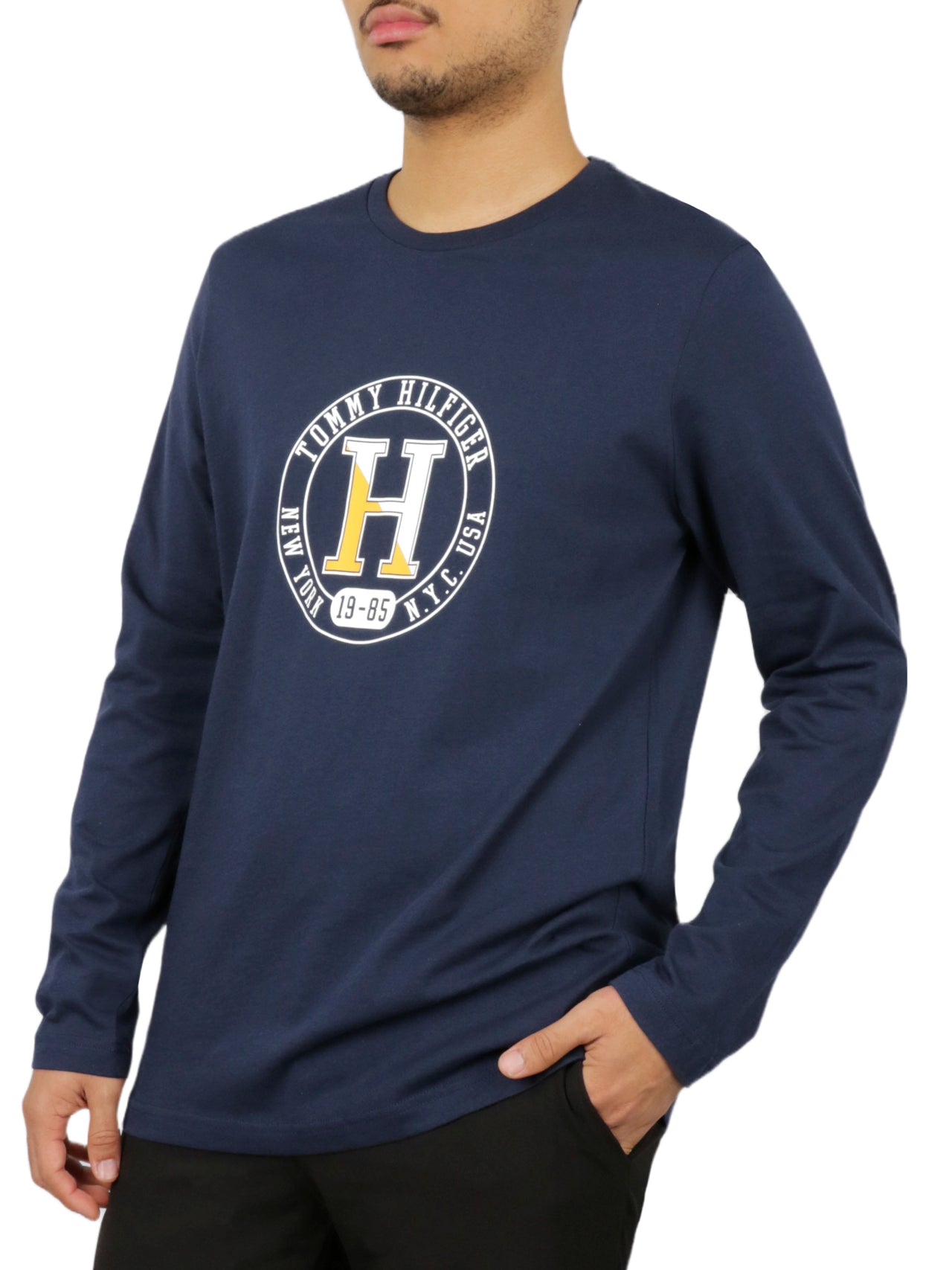  Tommy Hilfiger Long Sleeve Cotton Crew Neck - Dark Navy - Bonton