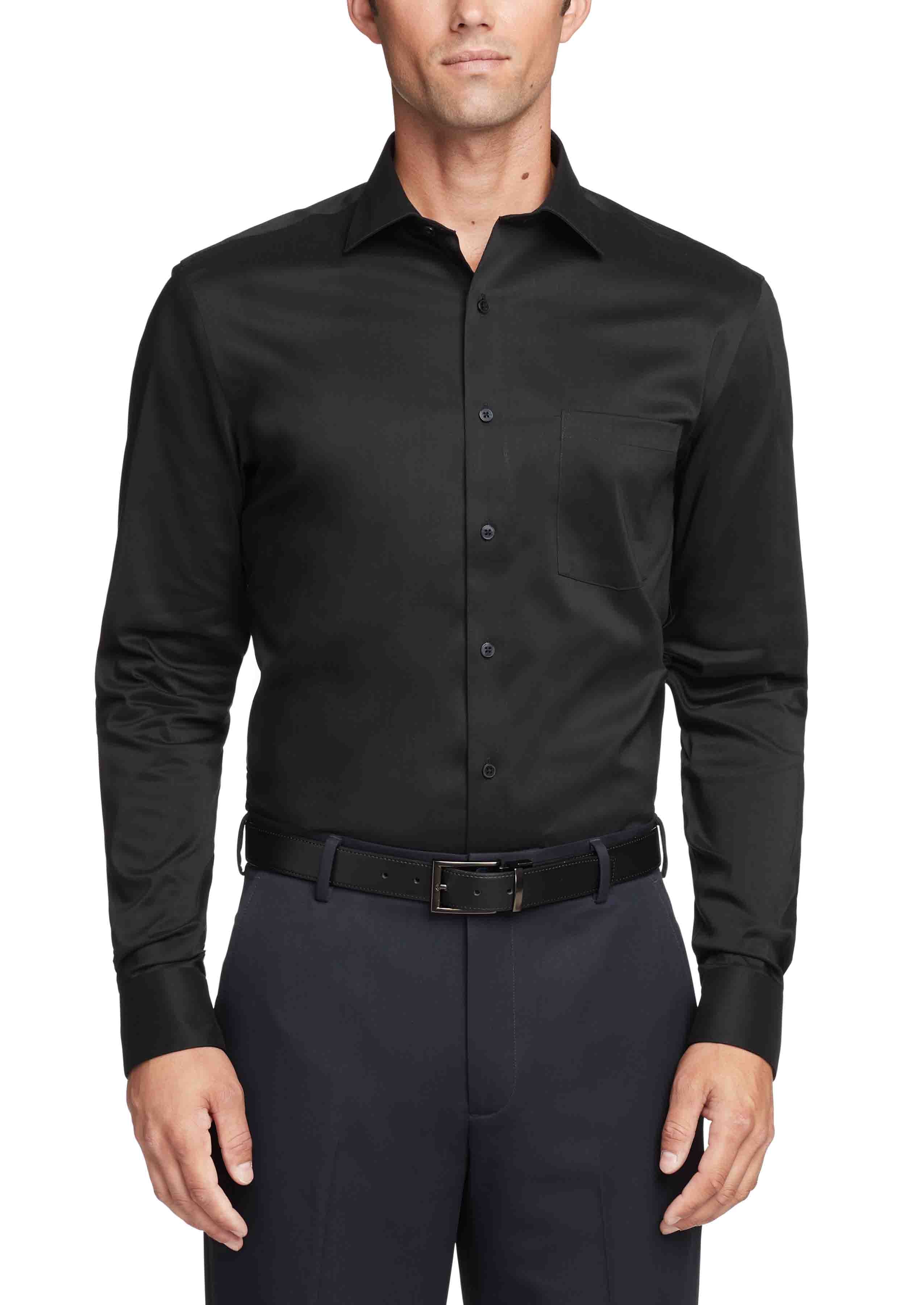  Van Heusen Van Heusen Regular Fit Ultra Wrinkle Free Stretch FLEX Solid - Charcoal - Bonton