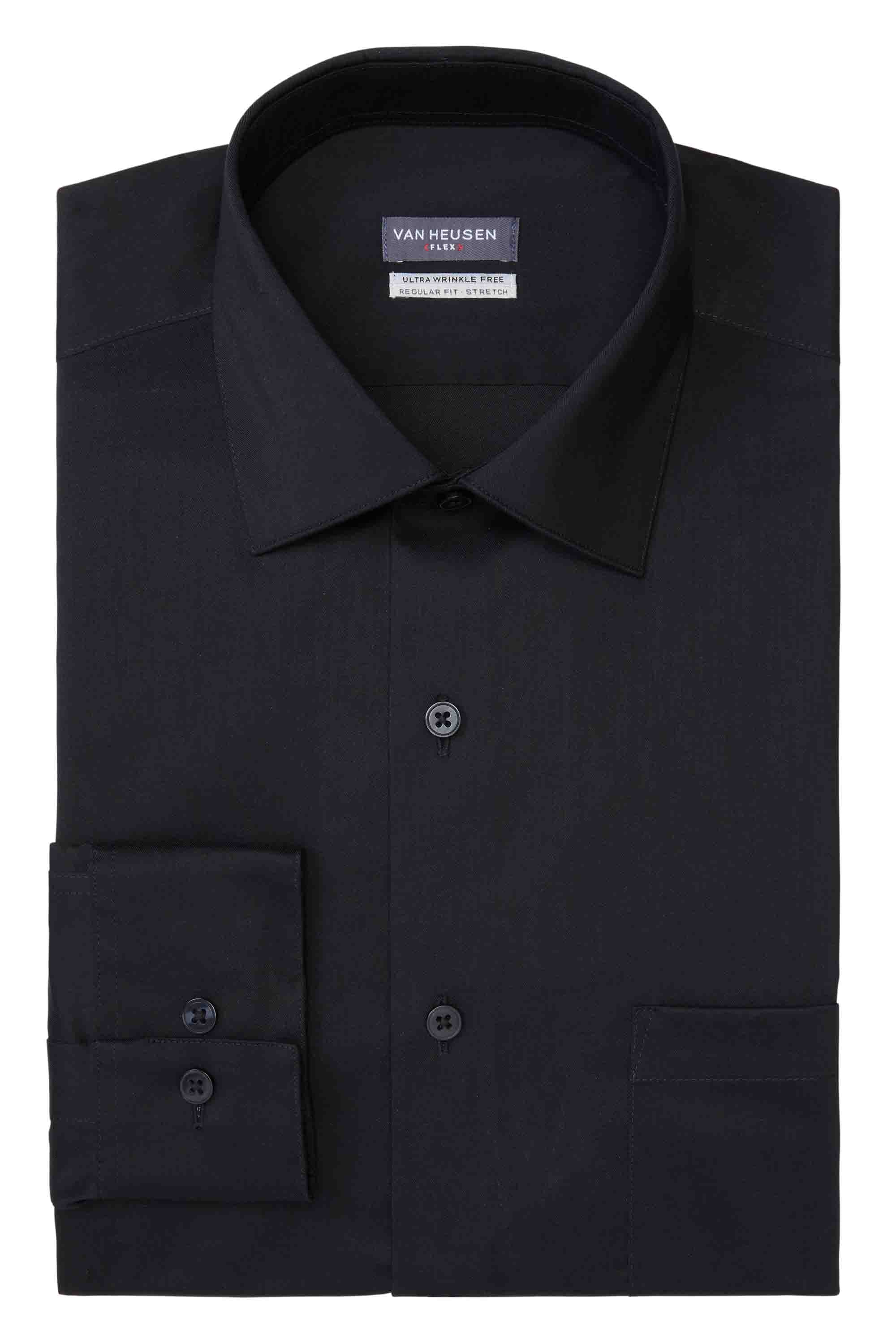  Van Heusen Van Heusen Regular Fit Ultra Wrinkle Free Stretch FLEX Solid - Charcoal - Bonton