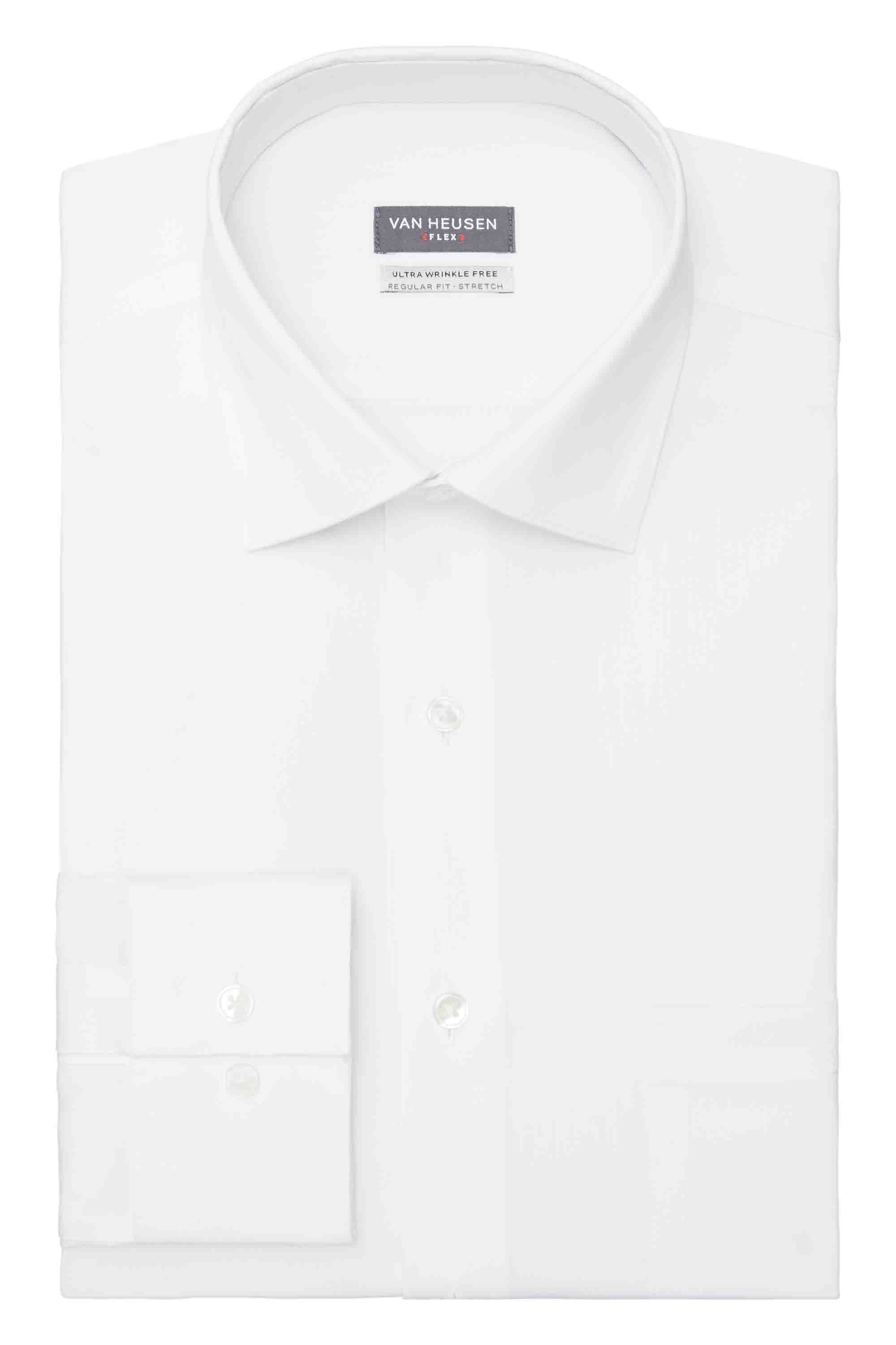  Van Heusen Van Heusen Regular Fit Ultra Wrinkle Free Stretch FLEX Solid - White - Bonton